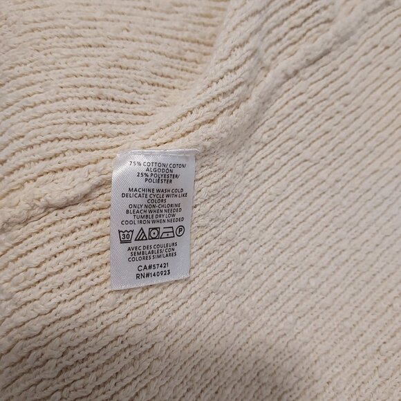 Ann Taylor Factory Open Cream & Black Cardigan Sweater - Picture 3 of 8